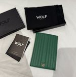 Wolf green real leather Passport Holder - New With Box
