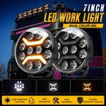 Pair LED Driving Spot Lights 7inch Round Offroad Spotlights Truck Work 4x4 SUV
