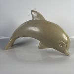 Vintage Hand Carved Soapstone Dolphin Figurine Ocean Marine Animal Art Sculpture