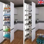 6 Tiers 300mm/400mm Kitchen Pull Out Cabinet Larder Unit Soft Close 1850-1950mm