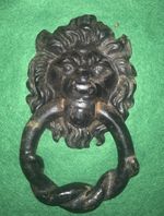 Vintage Cast Iron Lion Head Door Knocker Lions Head Lion Old 6in x 3.5in   600g