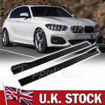 For BMW 1 series F20 F21 E87 E88 Side Skirt Extension Rocker Panel Splitter Blk