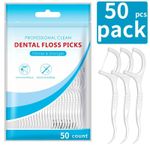 50 pcs Dental Floss Sticks Interdental Tooth Harps Teeth Picks Oral Plaque Care