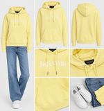 Jack Wills Women's Yellow Fleece Logo Pullover Hoodie Size 8