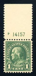 #552, 1c Franklin - Deep Green, XF/Superb-OG-NH, vivid, 2025 PSE (graded 95, nh)