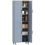 HOMCOM Modern Kitchen Cupboard Storage Cabinet with 6 Shelves, Grey