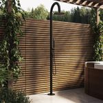 Black Thermostatic Outdoor Shower with Pencil Hand Shower 2 Outlets - Fij FIJIMB
