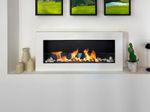 Wall-hung bio-fireplace with glass 900x400 Box, white structured matt