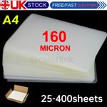 A4 LAMINATING POUCHES GLOSS LAMINATOR LAMINATE SHEETS SLEEVES 160 MICRONS UK