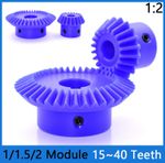 Bevel Gear 1/1.5/2 Module Blue Nylon Bevel Gears 90° 1:2 Transmission Bevel Gear
