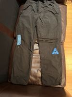 Palace XL Black Snow Pants Ski/Snowboard Trousers Blue Logo Buckle Closure