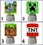 PIXELS MINECRAFT GAMING TOUCH TABLE BEDSIDE LAMP KIDS ROOM CHOOSE FROM 4 DESIGNS