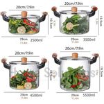 Fire Proof Borosilicate Glass Casserole Cooking Pot with Wooden Handle