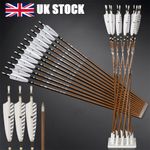 Archery 31'' Carbon Arrows SP300-600 Turkey Feather Recurve Bow Hunting Shooting