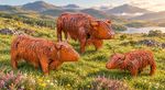 Metal Garden Sculpture - Highland Cow - 3 Sizes available - Rusty Vintage Colour