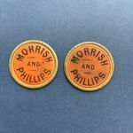 2 Morrish & Phillips Theatre Tokens late 19th Century Nicklin & Co Birm  AZ510