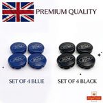 4x BLACK-BLUE FORD CENTRE CAPS 54MM ALLOY WHEEL FITS MOST MODELS FOCUS FIESTA KA