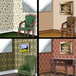 Dolls House 1:12 SELF ADHESIVE Wallpaper For Interior Room Walls