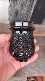 Antique Victorian Diamond Point Burnt Amber/Cola Glass Fairy / Night Light Lamp.