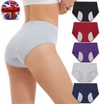 5PC Menstrual Period Underwear for Women Leak Proof Cotton Ladies Panties Briefs