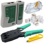 Cable Tester Crimping Tool 100 Connectors RJ45 Network Ethernet  BUNDLE 3 in 1