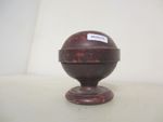 Vintage Wooden Furniture Finial Top Old Wood Cap Turned Foot 4"H