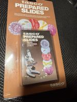 3x Antique 1980’s Tasco Microscope Prepared Slides 1460H, 1460E, 1460B