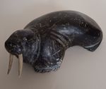Inuit soaptstone sculpture of  walrus by Silassie Tuki (1919-1994)