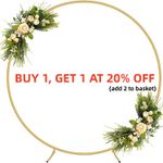 2M Round Hoop Balloon Arch Backdrop Flower Gold Display Stand Frame Wedding New