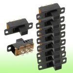 10Pcs 6mm High Knob 6 Pin 3 Position 2P3T Panel Slide Switch Volume 0.5A 50V DC