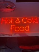 Hot And Cold Food Neon Sign On Clear Acrylic Backing** REDUCED PRICE **