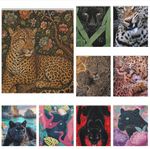 Forest🔥 Leopard Close‑Up Shot Cubes Waterproof Fabric Shower Curtain Multi Size
