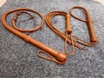 Top Cowhide Leather Set 4 Feet Bullwhip 31'' Kinky Whip & 9 Tails Stingy Flogger