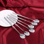 6x Long Handle Latte Spoons Coffee Tea Dessert Sundae Cocktail Stainless Steel