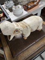 Wooden Hippopotamus Ornament Vintage Hand Carved Wooden Hippo Hippo Figurine UK