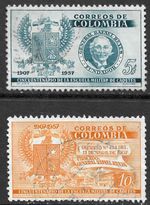 Colombia Scott 673-674 VF Used Military Issued 1957