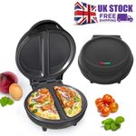 1000W Omelette Maker Electric Non-Stick Deep Fill Dual Egg Cooker Pan UK