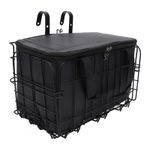 Black Bike Front Basket With Removable Liner Bag Large Iron Mountain Bike Ba LW