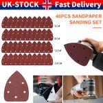 40pcs Mouse Sanding Sheets For Black and Decker Mouse Palm Sander Pads Sandpaper