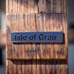 'Isle of Grain' Name Plate , lapel Enamel pin Badge 4cm