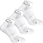 More Mile London 2.0 3 Pack Eco Friendly Running Socks White Cushioned Support