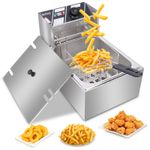 Commercial 10L 2500W Electric Deep Fryer Fat Chip Single Tank Stainless Steel