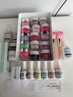 Kiara Sky Dip Powder Kit Includes 17 Powders, Top Base Bond, Nail Tray & Brushes