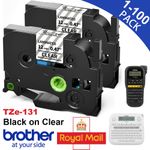 Laminated tz Label Tape TZe-131 12mm Black on Clear for Brother P-Touch PT-H101C