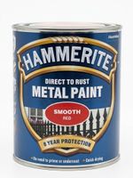 Hammerite Direct To Rust Metal Paint Smooth Red 750ml Exterior Railings Gates