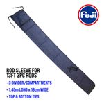 Rod Sleeve for 13ft 3pc Rods | 3 Div. Compartments | Quality Soft Rod Sleeve Bag