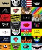 I'm Actually Smiling Masks Cotton Quilting Fabric Panel