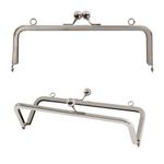Silver Metal Purse Frames With Kiss Clasp and Hanging Holes - 3 Sizes Available