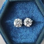 1ct Earrings White Gold Test Pass Lab-Created Diamond VVS1/D/Excellent