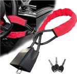 Seat Belt Lock Steering Wheel Lock Car Security Anti-Theft Device Red